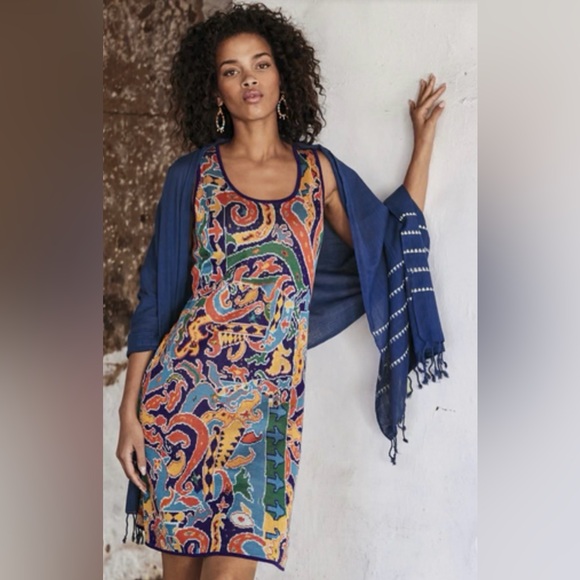 Peruvian Connection Dresses & Skirts - Peruvian Connection Samarinda Print Sleeveless Pima Cotton Dress Size Large